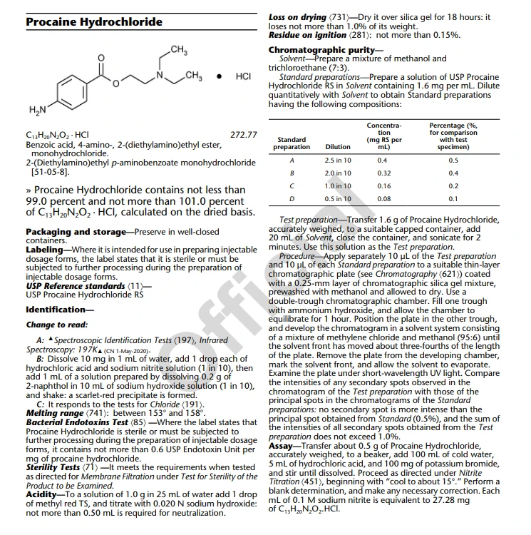 novocaine moa