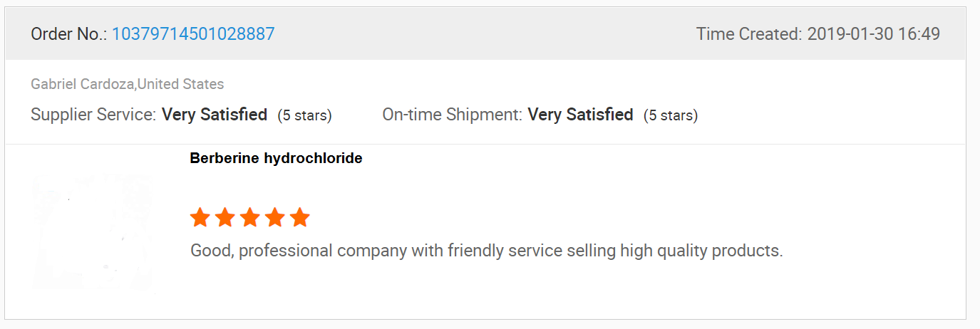 The comment for Berberine hydrochloride